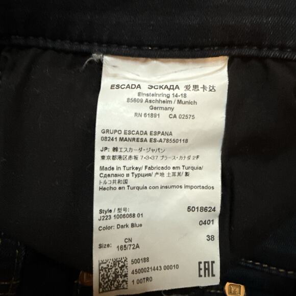 Escada Women's Jeans Dark Blue Wash Slim Skinny Mid Rise Size 8 30x32 Super Soft - Picture 11 of 14